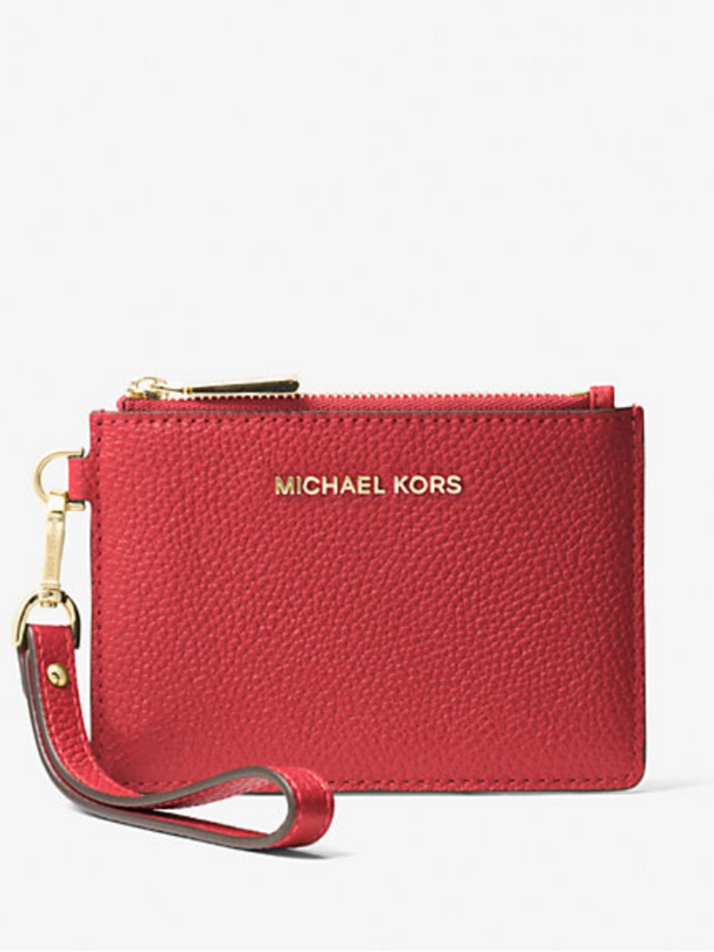 Michael Kors Mercer Pebbled Leather Wristlet Coin Purse